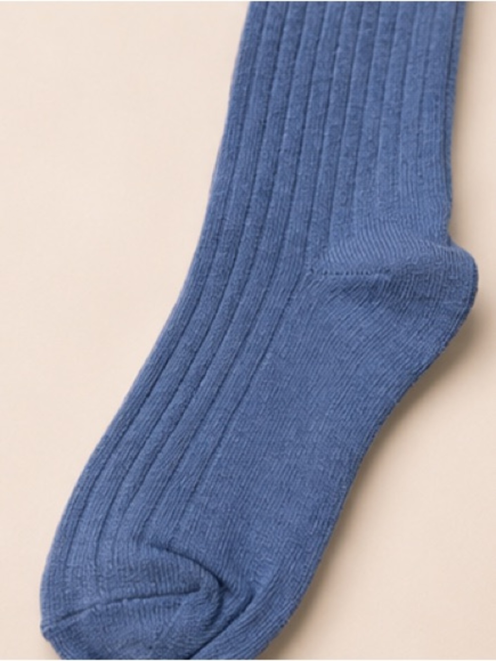 Ribbed Knee-High Socks with Lace Cuff for Women Denim Blue NWT - Picture 4 of 5